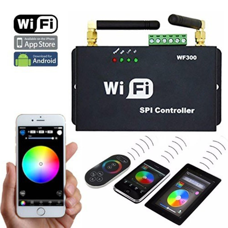 WF300 DC5-24V WiFi SPI Controller, Wireless RF Remote Control Dimmer